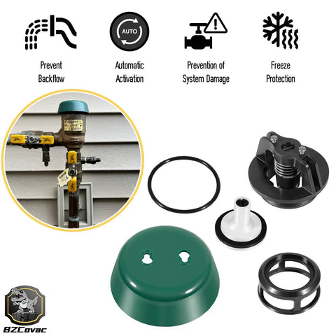Components of One Inch Float And Bonnet Complete Pro Grade Repair Kit For PVB 4A And PVB 4ALF Pressure Vacuum Breakers Top Half Assembly 4A00507 Backflow Prevention