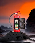 Fire Extinguisher Mini Bar With Concealed Liquor Cabinet To Stash Your Top Shelf Booze, red mini bar with liquor and glasses.