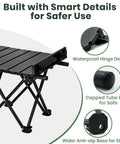 Ultralight Portable Camping Table Foldable With Carry Bag For Outdoor Travel Beach Camp Picnic BBQ Cooking Festival Boat And Home Use 2.46 Lb Lightweight Easy Carry with waterproof hinge, capped tube ends, anti-slip base