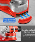Close-up of 3000W Electric Angle Grinder and Concrete Floor Polisher showing disassembly feature for wall planing at 90 degrees.