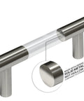 No Sweat T Knob Pulls For Cabinets And Drawers 5 Pack Brushed Nickel Hardware modern T Bar style detailed solid metal construction