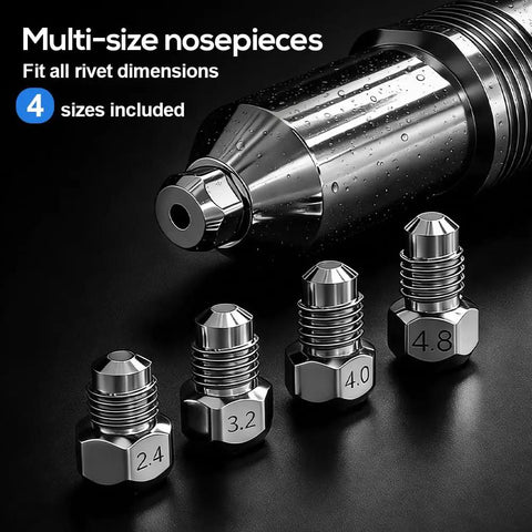 Electric Rivet Gun Adapter Kit For Drills Turns Any Cordless Drill Into A Pro Riveter DIY Ready nosepieces for M3 to M8 rivets