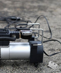 Air compressor with T-Type Pneumatic Manifold 2-Way 4-Port Gas Distribution Block, compact and easy install.