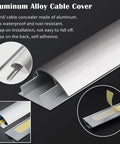 60 Inch Aluminum Alloy Cable Raceway Self Adhesive Cable Management Strips With Cover 2 Pack Floor Cable Protector