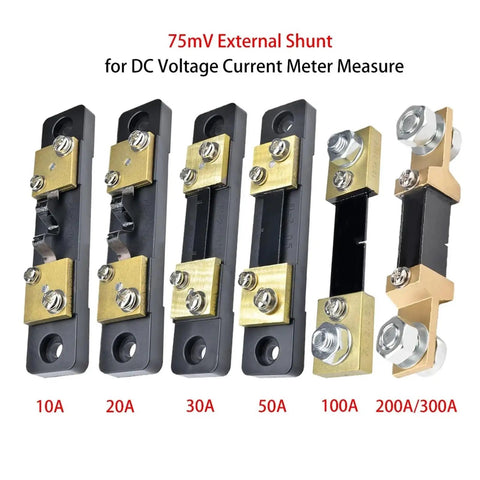 Heavy Duty DC External Shunt Resistor Badass Ammeter Adapter Featuring 75mV Signal Output And Real Deal Precision for various amperage ratings.