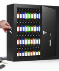 100 Key Cabinet Lock Box With Anti Theft Function And Key Tags, adjustable wall mounted key organizer safe, open view with keys