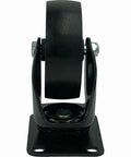 3.5 Inch Black Cast Iron Swivel Caster Wheel Set Of 4 No Brake Rock Solid Heavy Duty Industrial Cart Plate front view of caster.