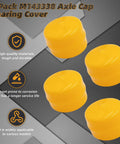Replacement Axle Cap Bearing Cover M143338 Straight Up Swap for Lawn Mowers and Garden Tractors, yellow, durable, set of four.