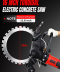 Pro Level 16 Inch Electric Concrete Ring Saw Puts Out Heavy Torque On 110 Volts And Ships Packed With Three Tough Diamond Blades.