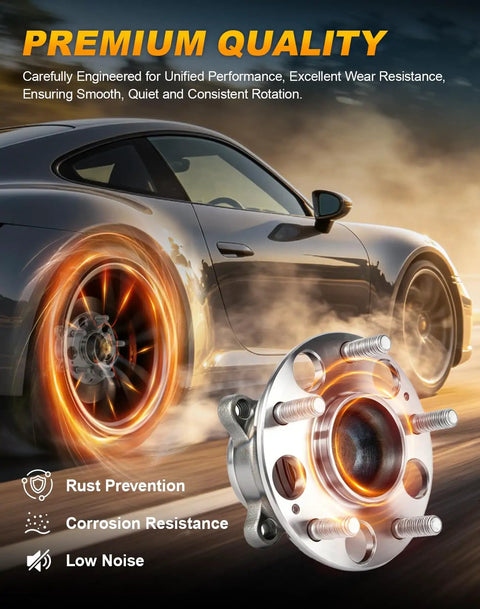 Built Tough Rear Wheel Hub And Bearing Assembly Pair Set For Honda Accord 2013 Through 2023 And Acura Tlx 2015 To 2020 Fwd 5 Lug Pattern on highway.