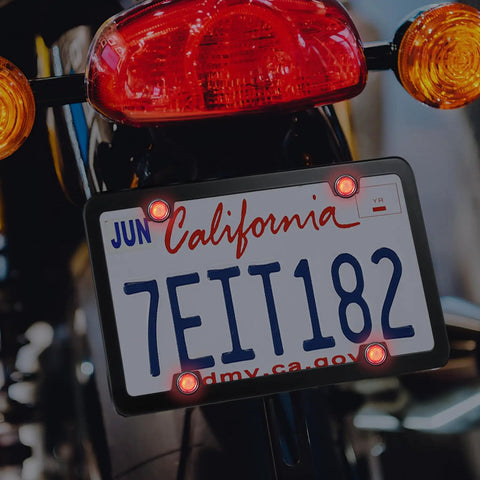Motorcycle with 4Pack Reflective Red License Plate Screws With Nuts Springs And Washers High Visibility Fasteners