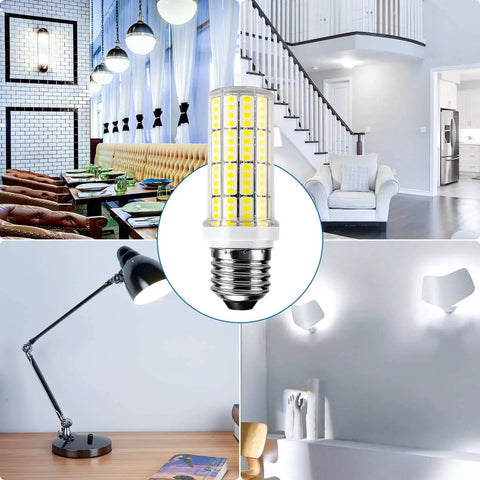 Mega Bright LED Corn Light Bulb 200W Equivalent 2500 Lumens 5000K Cool Daylight White E26 E27 Base Pack Of 4 displayed indoors