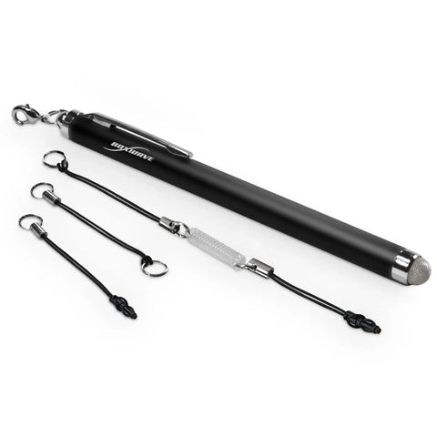 Super Tight Capacitive Stylus Pen Compatible With RevoPoint Miraco Plus 3D Scanner Durable Fiber Tip Jet Black Finish, includes lanyards.