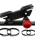 Badass Quick Release Fire Extinguisher Mount Bracket for Jeep Wrangler, solid aluminum with red pull knob, adjustable clamps included.