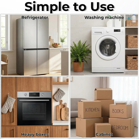 Heavy Duty Appliance Sliders With Reinforced Pull Straps For Absolute No Sweat Fridge Moves And Smooth Sailing Repositioning Slides for refrigerator and washing machine.