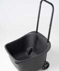 Compost cart from Two Stage 65 Gallon Compost Tumbler With Large Double Doors And Open Frame For Easy Unloading Includes A Compost Cart.