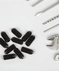 10Pc Carbon Steel Hex Head Ball Plunger Screws Black Spring Loaded Positioning Grubs For Tools And Fixtures Snug Fit on white background