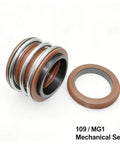 1 Piece Universal 109 Type MG1 Mechanical Seal with Silicon Carbide and Alloy Ring plus FKM Bellows for Axial Movement in Centrifugal Pumps showing detailed components.