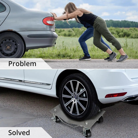 Built Tough Wheel Roller Set Of Four Pushes Up To 6000 Lbs car tire moving platform under SUV wheel for easy parking.