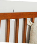 Four Pack Crib Latch Window Screen Pin Set Spring Loaded Bed Latches Window Screen Repair Kit mounted on wooden crib