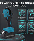 Pro Grade Cordless Cut Off Tool And Compact Angle Grinder Combo With Variable Speed Control For Badass Wood Metal Tile Cuts And Serious Workshop Jobs Usa Plug, lightweight mini tool with adjustable depth.