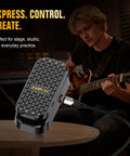 Musician using Dual Function Volume And Expression Gig Ready Pedal For Electric Guitar With Passive Foot Controller in studio
