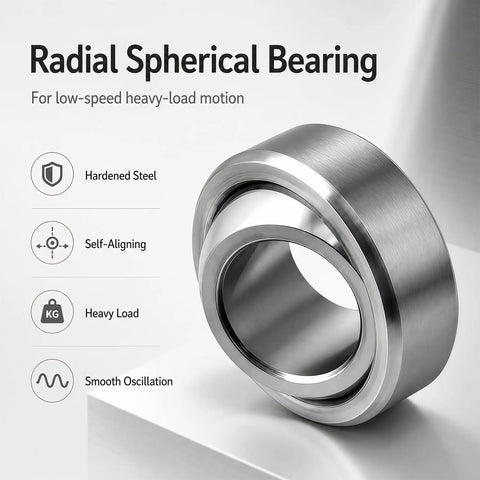 Heavy Duty GE17C Radial Spherical Plain Bearing Set Of 2 With 17 Millimeter Inner Diameter And 30 Millimeter Outer Diameter Precision Fit For Industrial Machines That Kick Butt, showing hardened steel bearing for heavy load.