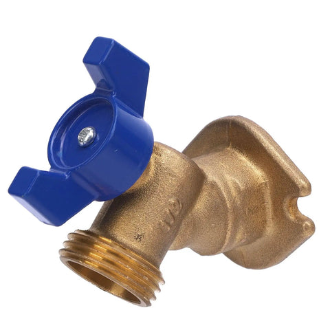 Top Tier 1/4 Inch Solid Brass Quarter Turn Ball Valve Heavy Duty Plumbing Replacement For Toilets And Showers with blue handle