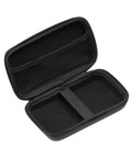 Inside view of Heavy Duty Eva Hardshell Travel Organizer Case, Matte Black, designed for multimeters and charger cords.