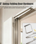 Heavy Duty Stainless Steel 180 Degree Folding Swing Door Hinges For Closet Cabinet shown in a flush mount installation with hardware.