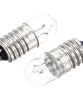 E10 Screw Base Miniature Bulbs For DC 12V Projects Packing Ten Warm Yellow Glow, clear glass with metal base.