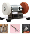 Badass 96W Mini Belt Sander And Bench Grinder With Variable Speed Control For Metal Work And Knife Sharpening, compact design.