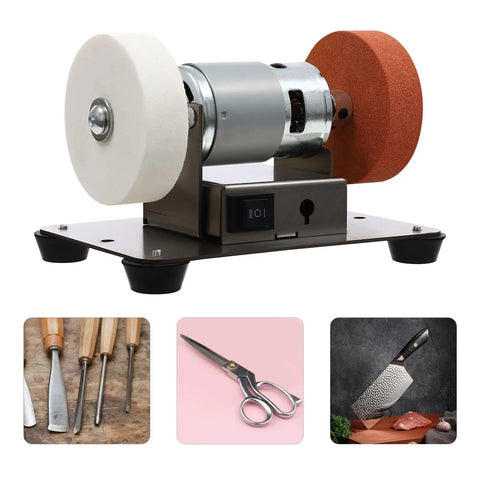 Badass 96W Mini Belt Sander And Bench Grinder With Variable Speed Control For Metal Work And Knife Sharpening, compact design.