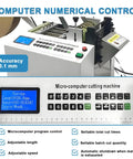 High Speed Automatic Electric Tube Cutter Cuts 3 Hoses Simultaneously Cold Cut Machine For Rubber And Plastic Pipes With LCD Display showing micro-computer controls and settings.