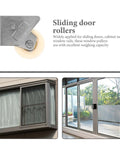 Top Shelf Stainless Steel Sliding Door Pulley Roller Adjustable 31-39mm Heavy Duty Window Wheel mounted on a patio door system.
