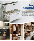 6 Pairs 22 Inch Soft Close Drawer Slides Ball Bearing Cabinet Rails Silent Hydraulic Side Mount Hardware Zero Slam Smooth Glide installed in drawers.