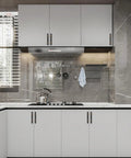 10 Pack Dope 3 Inch Cabinet Pulls Featuring Bold Champagne Bronze And Matte Black Finish installed in modern kitchen cabinets.