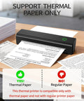 Travel Ready Portable Bluetooth Thermal Printer For On The Go, Inkless N80 Wireless Printer printing documents on a desk