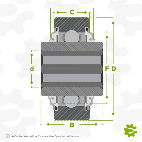 204KRR2 Hex Bore Precision Bearing Crafted For Rugged Field Days With Cylindrical Outer Profile 0.69 By 1.85 Inches ABEC one dimensions diagram