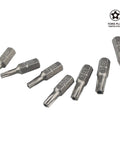 Set of Torx Plus tamper-proof bits for Six Piece Damaged Screw Extractor Kit For Stripped Screws And Bolts With Quick Change Quarter Inch Hex Shank