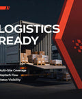 Logistics ready image featuring a truck unloading packages from a shipping container at night.