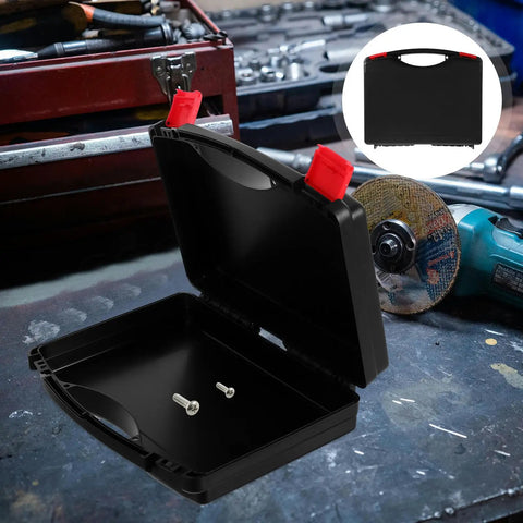 Badass Plastic Toolbox With Ergonomic Handle Designed For Mechanics And Handymen Who Demand Durability Compact Gear Slinger For Trucks, open with screws inside.