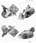 Smooth Operator 1.25 Inch Swivel Caster Wheels With Brake L Bracket Side Mount TPR Rubber Non Marking Small Furniture Replacement Locking Casters Set Of 4, featuring a close-up view.