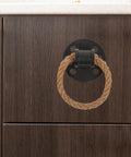 2 Pack Vintage Rope Handle Drawer Pulls For Cabinets And Drawers, rustic black knob on wood cabinet, nautical style, easy to install
