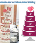 Automatic Cake Coating And Smoothing Machine For 4 To 12 Inch Cakes In Stainless Steel With Turntable, cake size chart illustration