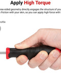 Long Phillips Head Screwdriver Size Three With High Torque And Three Sided Handle For Maximum Leverage shown in hand