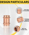 Pack Of 100 1 Inch Copper Press Couplings Press To Connect Pipe Fittings With LBP Design That Signals Unpressed Joints And Sturdy Copper Build