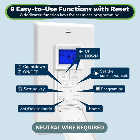 Smart Dope 7 Day Astronomic Timer Switch For Lights Fans And Motors Auto Sunrise Sunset Dusk To Dawn Scheduling features