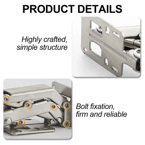 Close-up of Two Pack Adjustable Lazy Susan Corner Cabinet Hinges Soft Close 130 To 170 Degree Frameless Concealed No Pre Drilling Installation