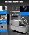 Detailed view of Commercial Mobile Fryer Oil Filter Machine 55 Gallon Capacity with controls and oil drainage features.